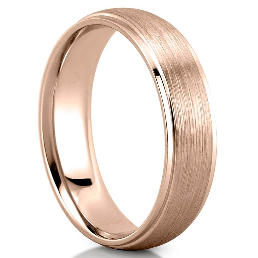 Classic Domed Shaped Wedding Band for Men's in Solid Gold 6
