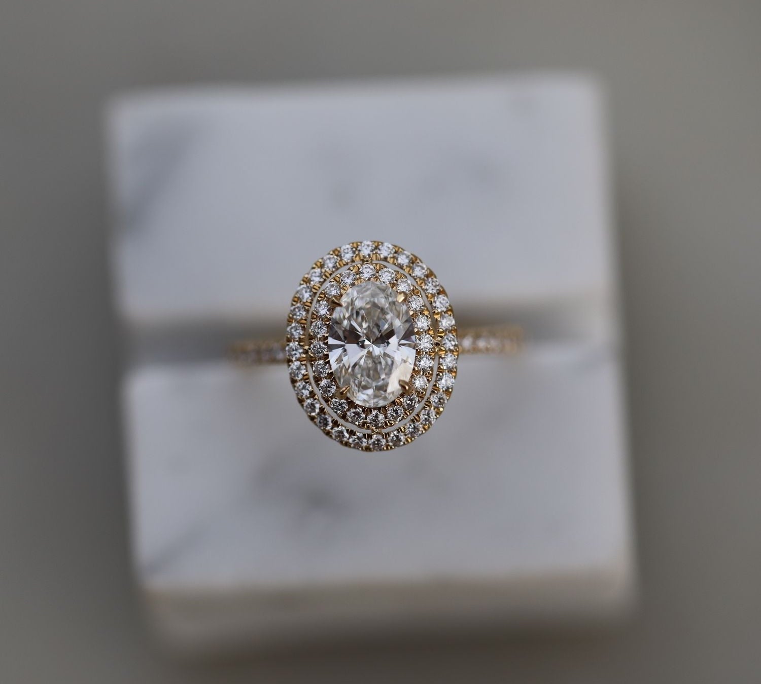 Oval Double Halo Lab Grown Diamond Engagement Ring