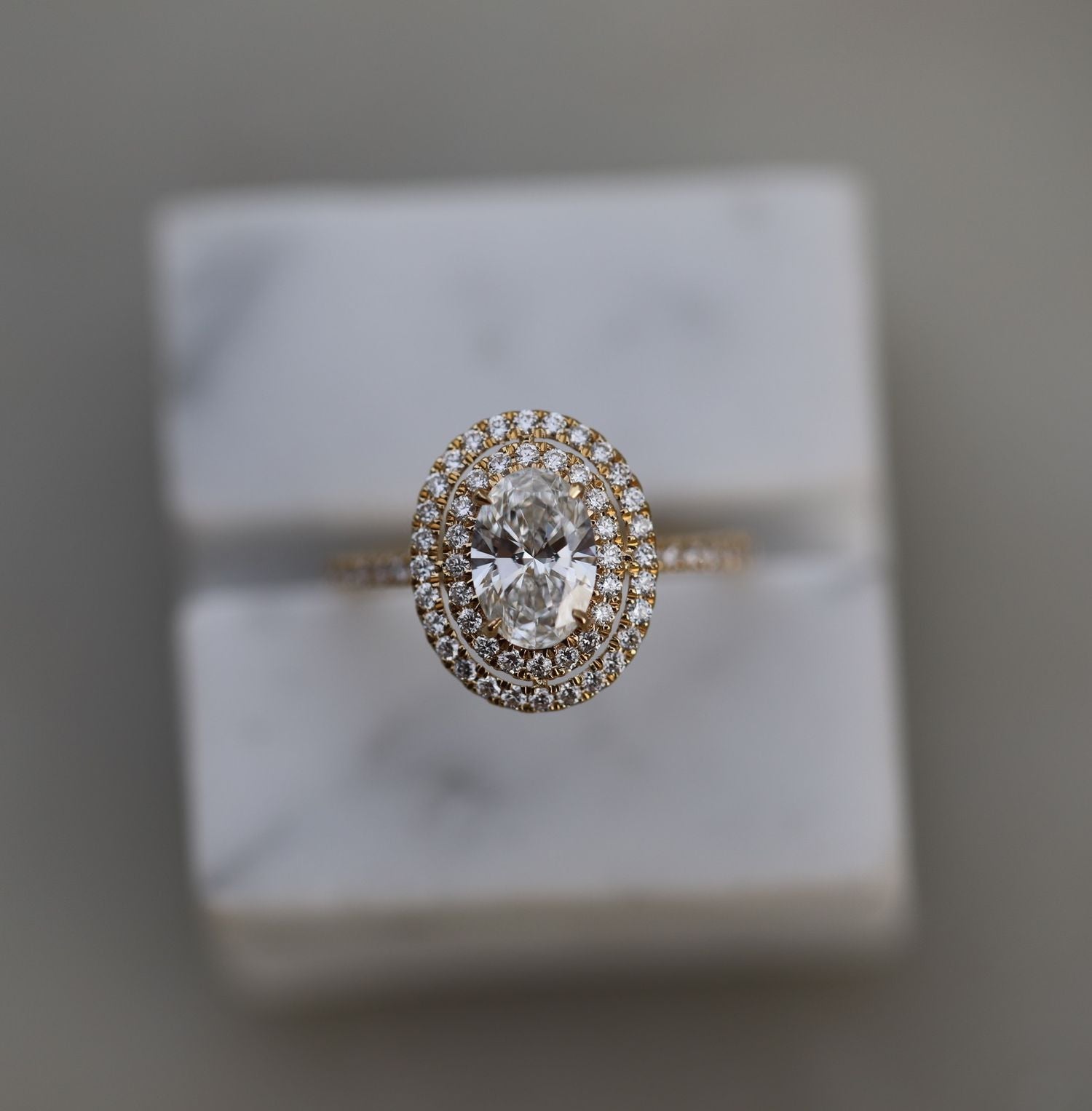 Oval Double Halo Lab Grown Diamond Engagement Ring