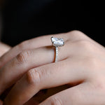 Stunning 1.0 - 2.0 CT Emerald Moissanite Engagement Ring With Hidden Halo Design 3
