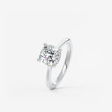 Cushion Hidden Halo/ Cathedral Lab Grown Diamond Engagement Ring