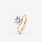 Cushion Hidden Halo/ Cathedral Lab Grown Diamond Engagement Ring