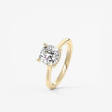 Cushion Hidden Halo/ Cathedral Lab Grown Diamond Engagement Ring
