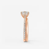 Cushion Pave Cathedral Lab Grown Diamond Engagement Ring