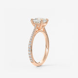 Cushion Pave Cathedral Lab Grown Diamond Engagement Ring