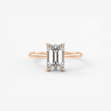 Emerald Hidden Halo/ Cathedral Lab Grown Diamond Engagement Ring
