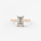 Radiant Hidden Halo/ Cathedral Lab Grown Diamond Engagement Ring