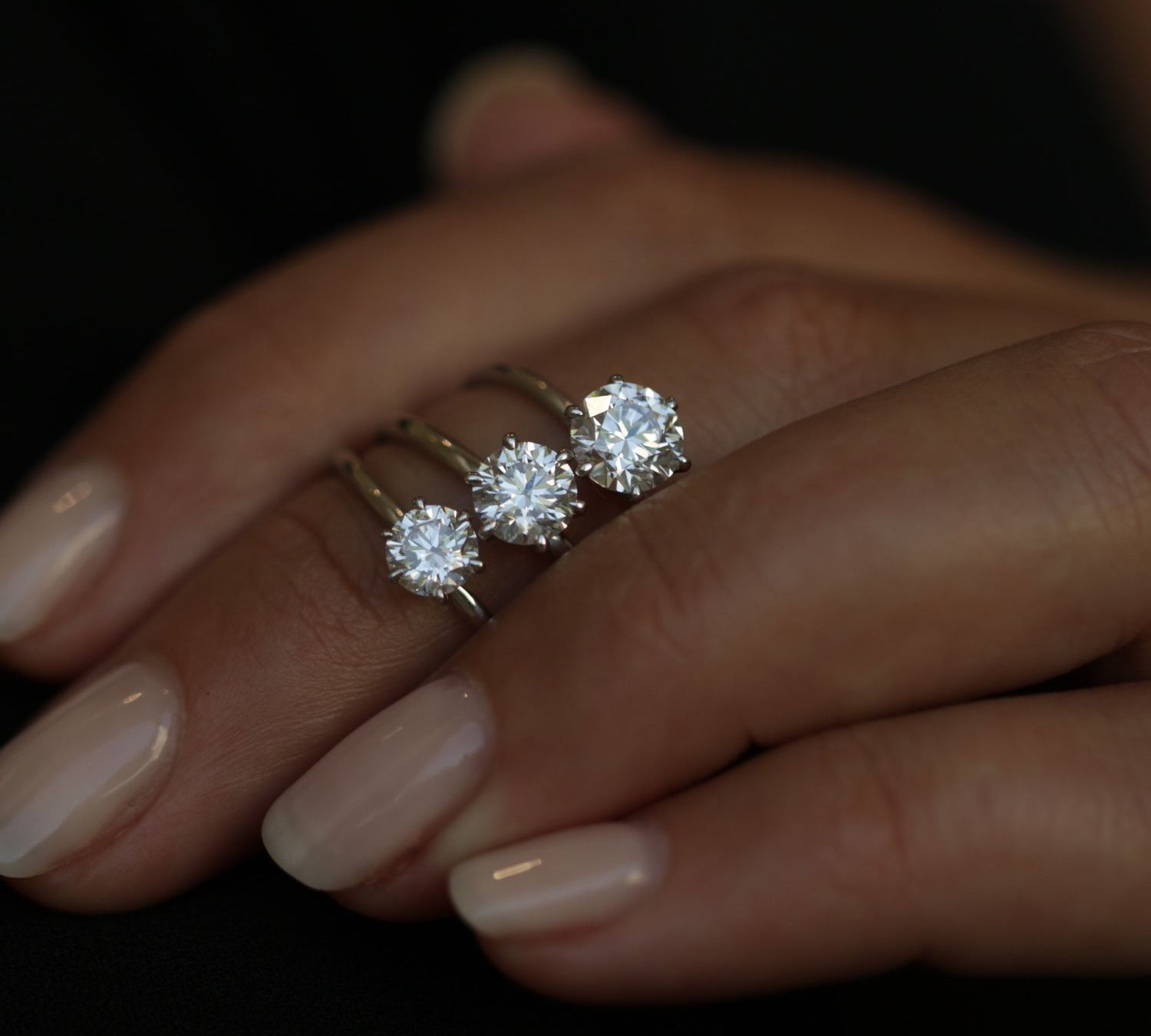 Round Solitaire Lab Grown Diamond Diamond Engagement Ring