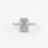 Radiant Bezel Lab Grown Diamond Engagement Ring