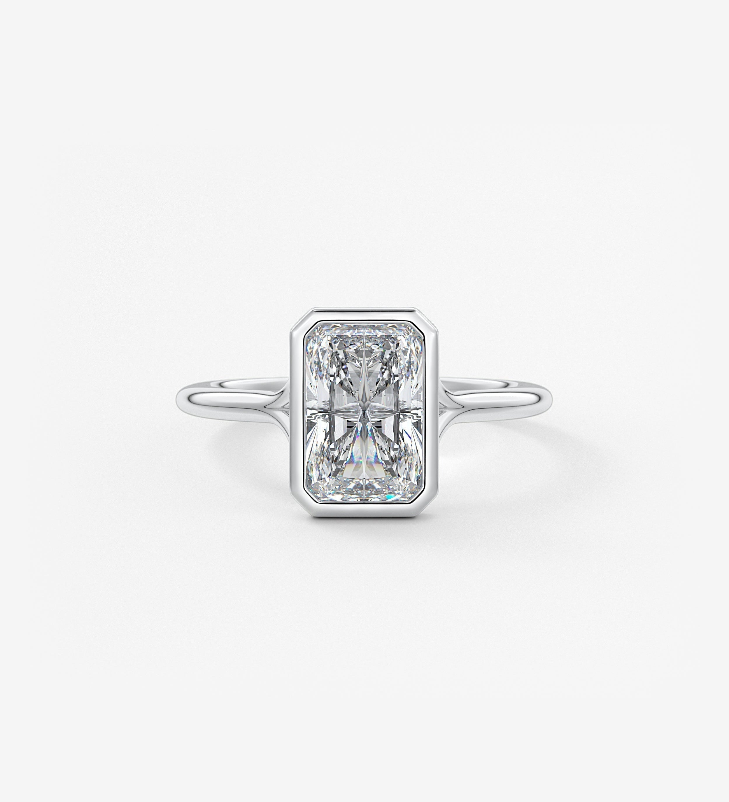 Radiant Bezel Lab Grown Diamond Engagement Ring