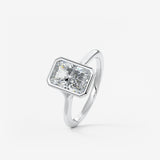 Radiant Bezel Lab Grown Diamond Engagement Ring