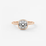 Cushion Bezel Lab Grown Diamond Engagement Ring