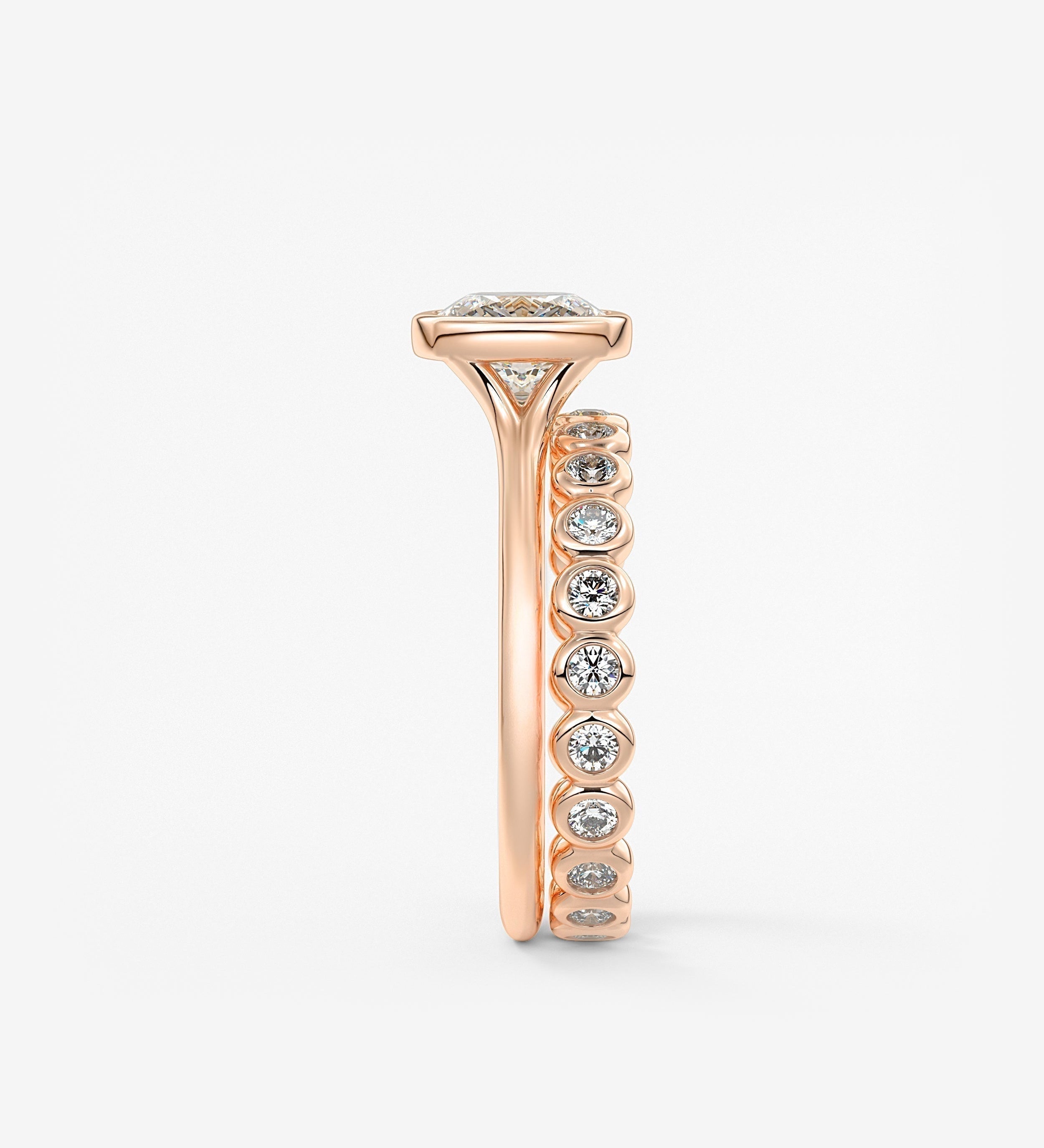Cushion Bezel Lab Grown Diamond Engagement Ring