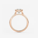 Cushion Bezel Lab Grown Diamond Engagement Ring