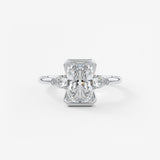 Radiant Three Stone Bezel Lab Grown Diamond Engagement Ring