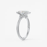 Radiant Three Stone Bezel Lab Grown Diamond Engagement Ring