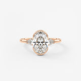 Oval Three Stone Bezel Lab Grown Diamond Engagement Ring