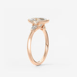 Oval Three Stone Bezel Lab Grown Diamond Engagement Ring