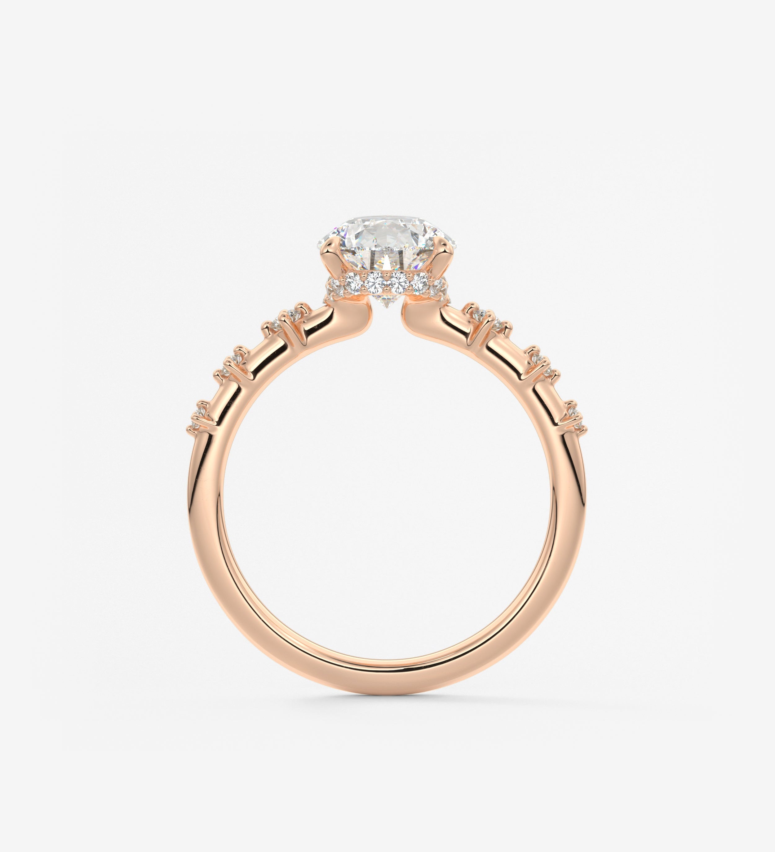 Pear Dainty Pave Lab Grown Diamond Engagement Ring