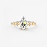 Pear Dainty Pave Lab Grown Diamond Engagement Ring