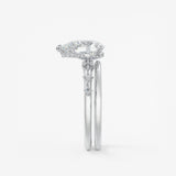Pear Dainty Pave Lab Grown Diamond Engagement Ring