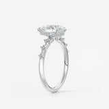 Pear Dainty Pave Lab Grown Diamond Engagement Ring