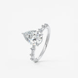 Pear Dainty Pave Lab Grown Diamond Engagement Ring
