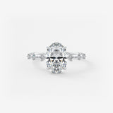 Oval Dainty Pave Lab Grown Diamond Engagement Ring