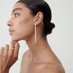 9.0 TCW Round Cut Lab Grown Tennis Drop Earrings