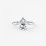 Pear Hidden Halo/ Cathedral Lab Grown Diamond Engagement Ring