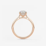 Pear Hidden Halo/ Cathedral Lab Grown Diamond Engagement Ring