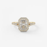 Radiant Halo & Pave , Split Shank Lab Grown Diamond Engagement Ring