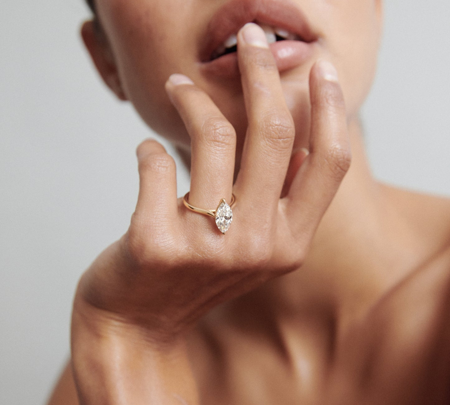 Stunning 1 CT Marquise Moissanite Engagement Ring with Solitaire Design