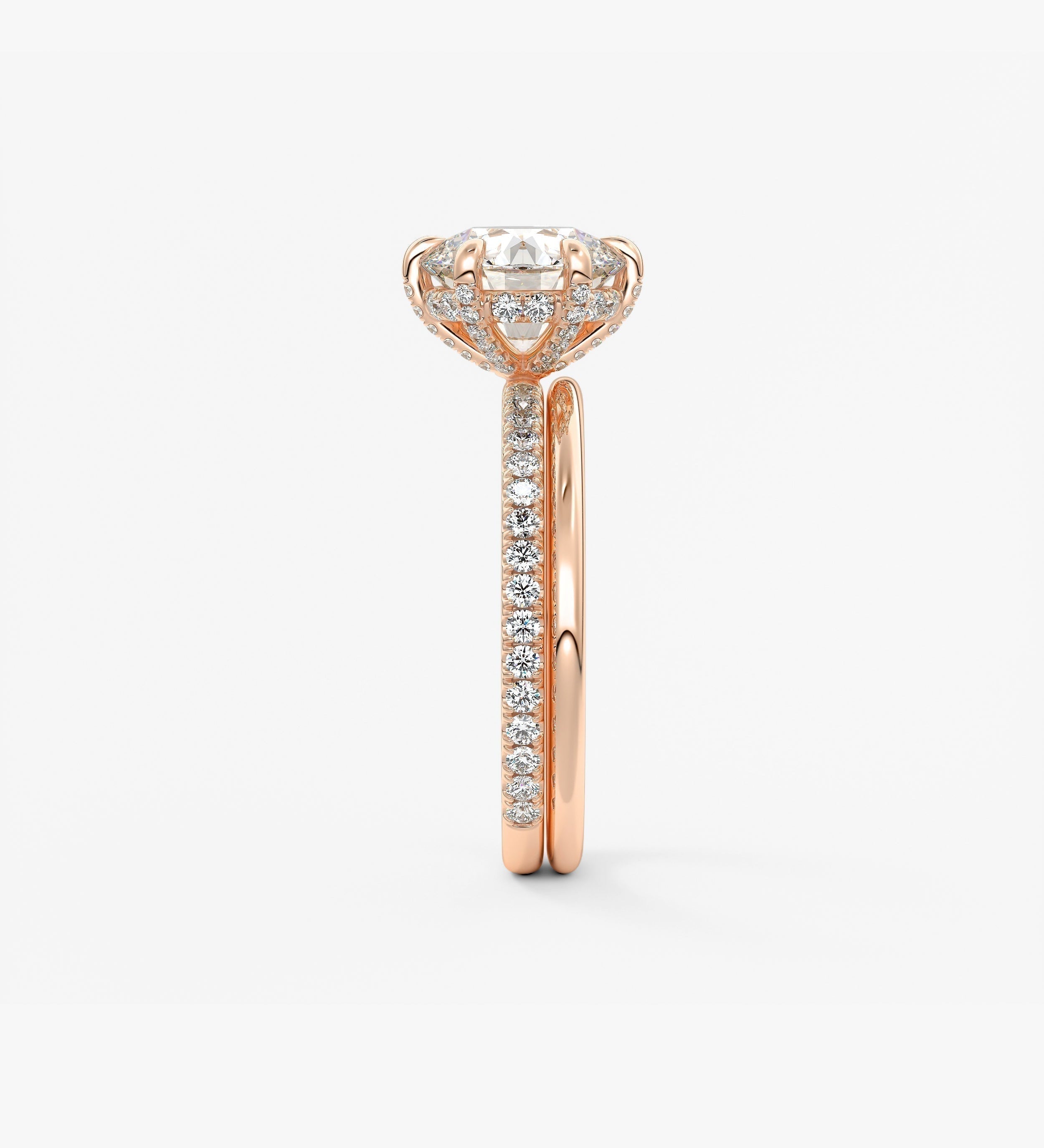 Round Pave Lab Grown Diamond Engagement Ring
