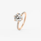 Round Pave Lab Grown Diamond Engagement Ring