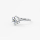 Round Pave Lab Grown Diamond Engagement Ring