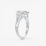 Emerald Three Stone Bezel Lab Grown Diamond Engagement Ring