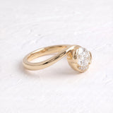 2.0 CT Oval Cut Lab Grown Diamond Pavé Unique Setting Engagement Ring