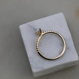 Emerald Cut Pave Lab Grown Diamond Engagement Ring