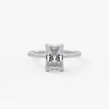 Radiant Pave Cathedral Lab Grown Diamond Engagement Ring