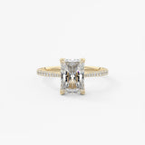 Radiant Pave Cathedral Lab Grown Diamond Engagement Ring