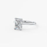 Radiant Solitaire Cathedral Lab Grown Diamond Engagement Ring