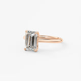Emerald Solitaire Cathedral Lab Grown Diamond Engagement Ring