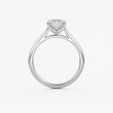 Emerald Solitaire Cathedral Lab Grown Diamond Engagement Ring