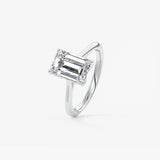 Emerald Solitaire Cathedral Lab Grown Diamond Engagement Ring