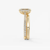 Emerald Pave Cathedral Lab Grown Diamond Engagement Ring