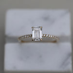 Emerald Cut Pave Lab Grown Diamond Engagement Ring