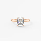 Elongated Cushion Hidden Halo Lab Grown Diamond Engagement Ring