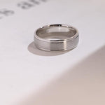 Delicate Men's Wedding Band Brushed in Solid Gold 9