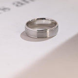 Delicate Men's Wedding Band Brushed in Solid Gold 9